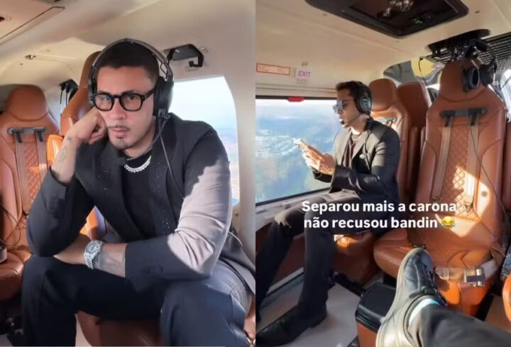Carlinhos Maia dá carona de helicóptero ao ex, Lucas Guimarães, para casamento de Mari Fernandez