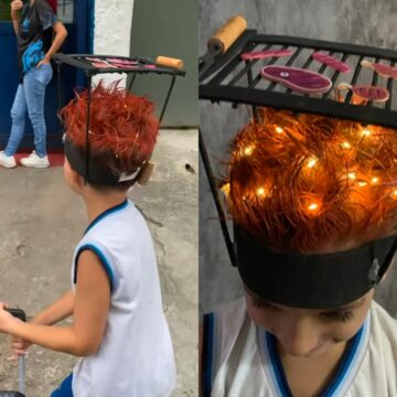 Dia do Cabelo Maluco: Mãe viraliza após criar penteado de churrasqueira para o filho