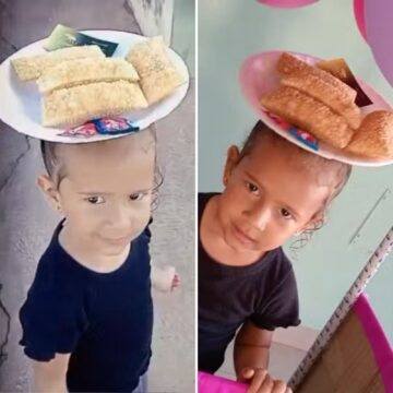 No Dia do Cabelo Maluco, menina usa penteado com pastéis de verdade e viraliza