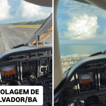 Piloto de avião mostra decolagem em Salvador com vista deslumbrante; veja vídeo Piloto de avião mostra decolagem em Salvador com vista deslumbrante; veja vídeo