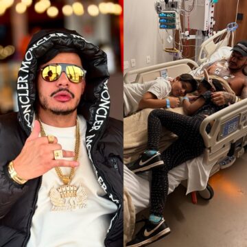 Rapper Hungria posta foto com filhos em hospital após internação: ‘Profundamente grato’