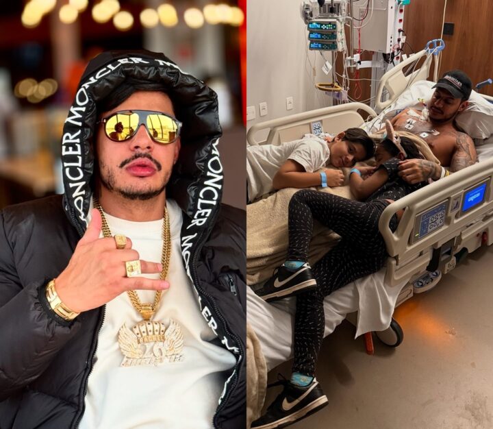 Rapper Hungria posta foto no hospital e agradece familiares: ‘Profundamente grato’