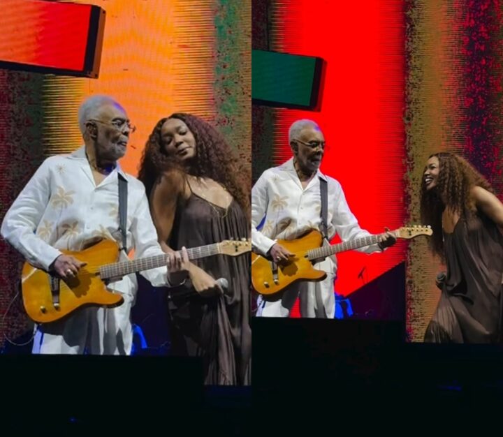Gilberto Gil recebe Iza em show da turnê ‘Tempo Rei’ no Rio de Janeiro; assista