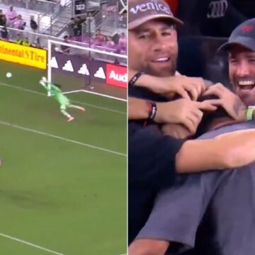 Messi faz golaço e jogadores da Argentina comemoram no estádio em goleada do Inter Miami