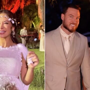 Maíra Cardi e Thiago Nigro renovam votos em festa com tema grego