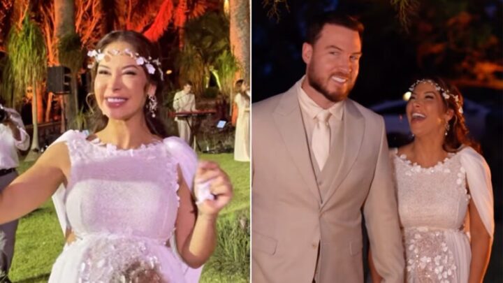 Maíra Cardi e Thiago Nigro renovam votos em festa com tema grego