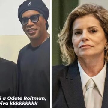 Ronaldinho Gaúcho se encontra com Débora Bloch e dá palpite sobre ‘Vale Tudo’