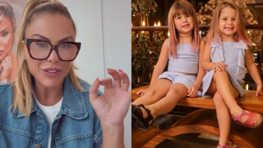 Poliana Rocha reage ao novo visual das netas: “Tão rápido”