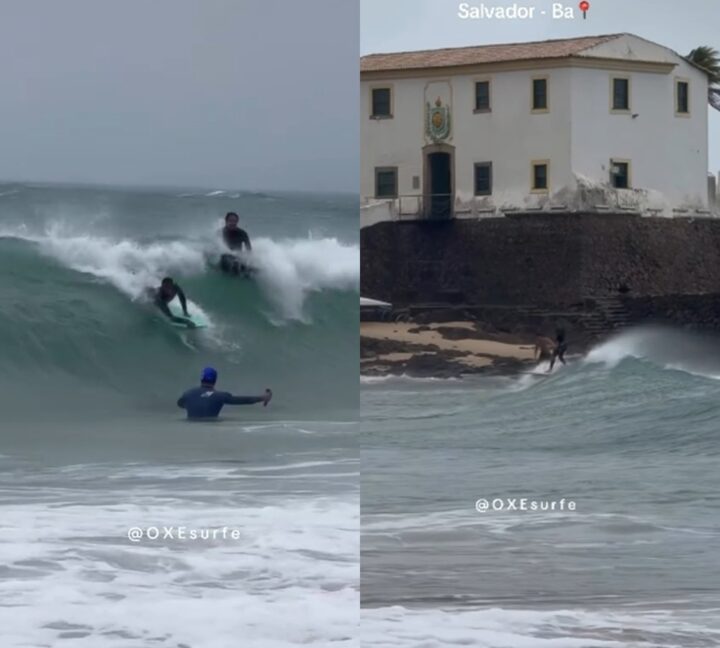 Tempestade em Salvador faz praia do Porto da Barra ter ondas; veja vídeo