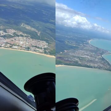 Piloto viraliza ao mostrar vista aérea paradisíaca de Porto Seguro; assista