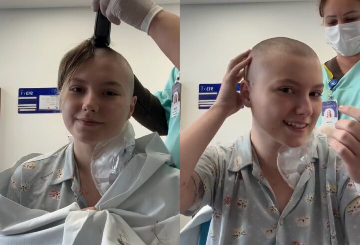 Isabel Veloso raspa a cabeça dias antes do transplante de medula óssea: ‘Pela 6ª vez’