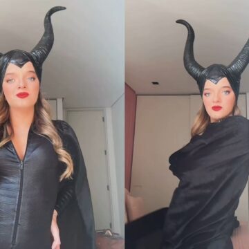 Rafa Justus impressiona ao se fantasiar de Malévola para festa de Halloween de Vicky Justus