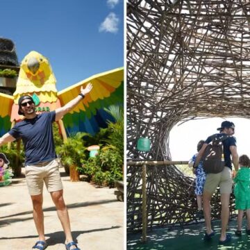 Thales Bretas curte viagem com os filhos em parque temático no Ceará