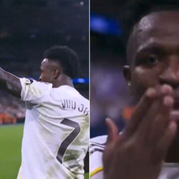 Vini Jr faz 2, manda beijos, aponta pra camarote e web liga gesto a Virginia; veja vídeos