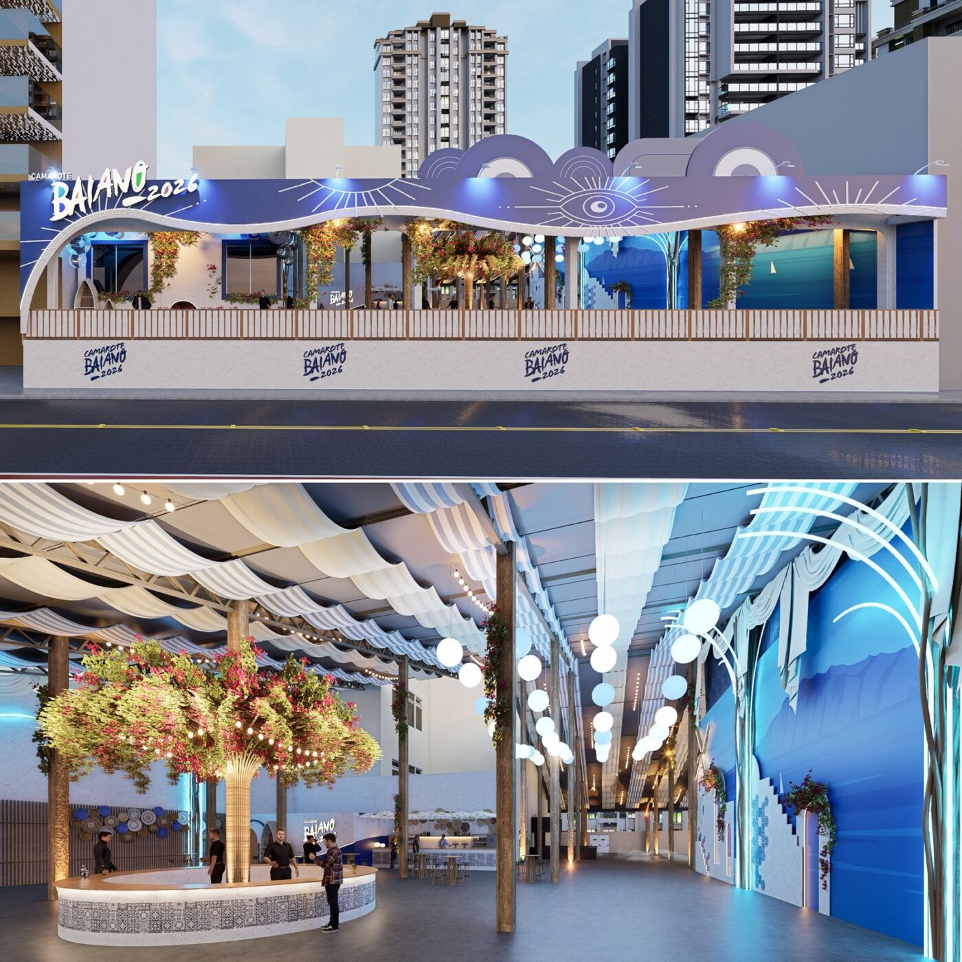 Camarote Baiano terá cenografia inspirada em Mykonos, 12h de festa all inclusive e grandes atrações; saiba mais