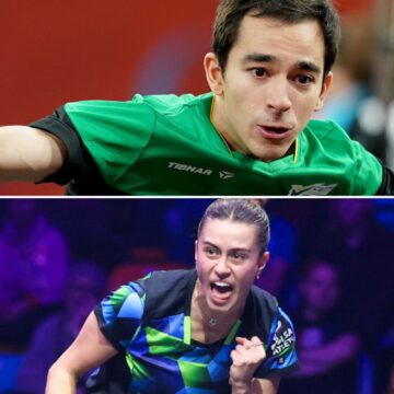 Hugo Calderano e Bruna Takahashi vencem na estreia do WTT Champions Frankfurt 2025