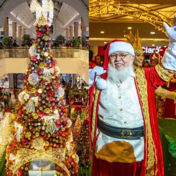 Shopping da Bahia inaugura decoração de Natal pelos 50 anos e recebe Papai Noel com ação especial; veja como foi