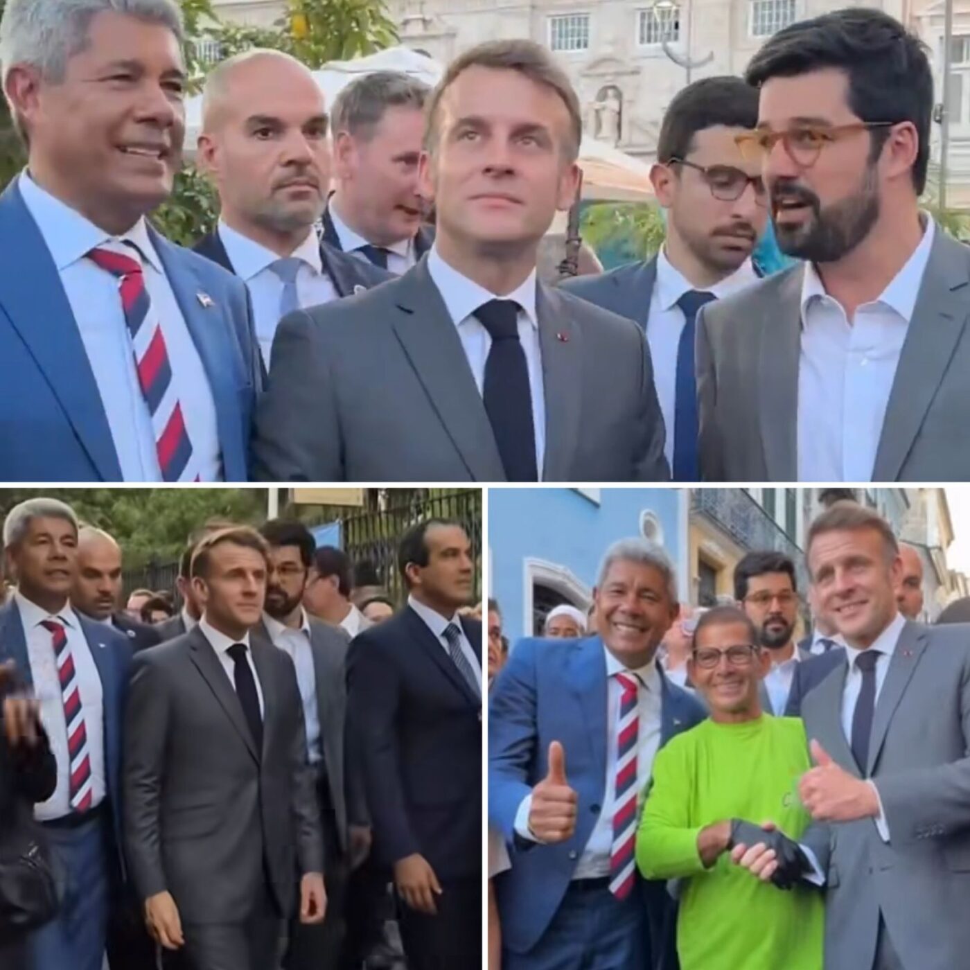 Macron faz visita ao Pelourinho antes de participar de evento no MAM
