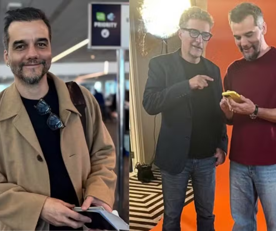 Kleber Mendonça Filho encontra Wagner Moura em aeroporto e registra momento nas redes: ‘Sou fã’