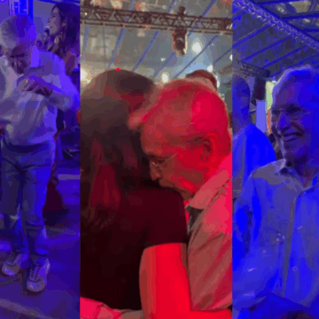 Caetano e Paula Lavigne entram no ritmo e se jogam no samba no Rio de Janeiro