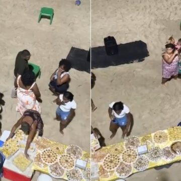Aniversário na areia da praia da Barra chama a atenção nas redes sociais; veja vídeo