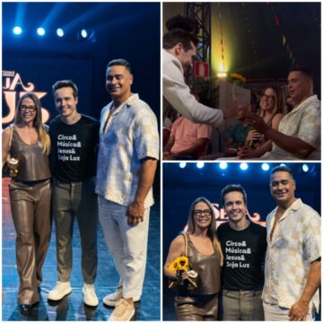 Xanddy e Carla Perez prestigiam circo cristão na Bahia e recebem presente especial