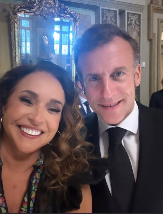 Daniela Mercury celebra encontro com presidente da França em Salvador: “Isso é ser democrático”