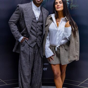 Carol Peixinho prestigia gravação de novo projeto de Thiaguinho após nascimento do filho Bento