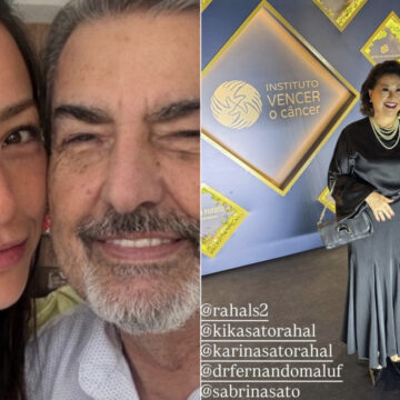 Pai de Sabrina Sato faz rara aparição após cirurgia contra câncer