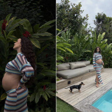 Grávida, Rafa Kalimann exibe barrigão em álbum de fotos na Bahia e declara: “Sou apaixonada”