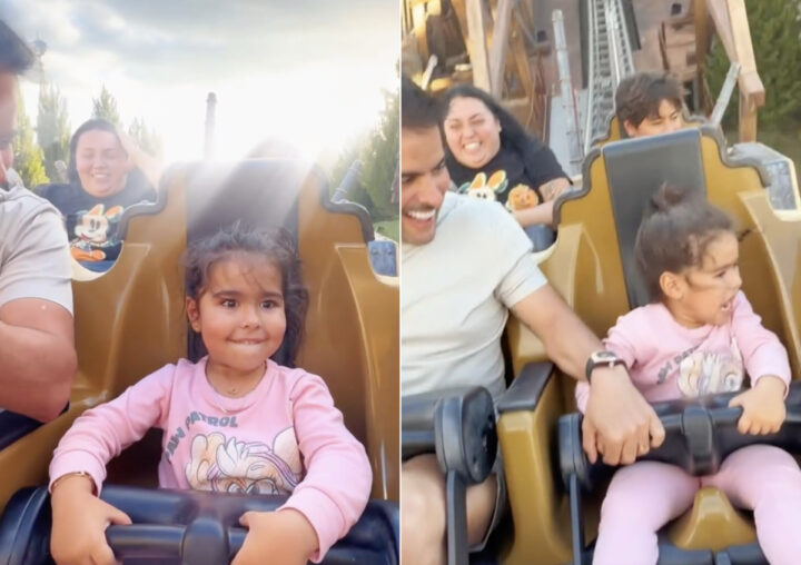 Kaká Diniz se diverte ao mostrar primeira vez da filha na montanha-russa e brinca: “Simone queria me matar”
