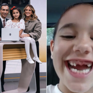 César Tralli se encanta ao receber vídeo fofo da filha Manu: “Banguelinha da minha vida”