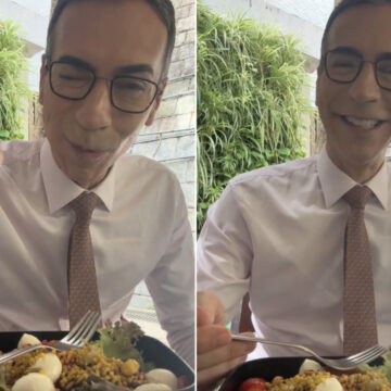 César Tralli diverte ao mostrar que segue ‘firme e forte no time marmita’: “Hábito de vida”