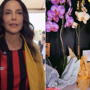 Ivete Sangalo recebe flores antes de show em Salvador: “Amor”