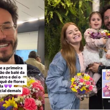 Eliezer, marido de Viih Tube, presenteia filha com buquê de flores após primeira apresentação no balé