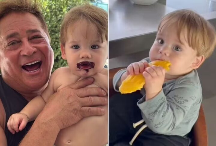 Leonardo brinca ao mostrar o neto chupando manga: ‘Incancelável’