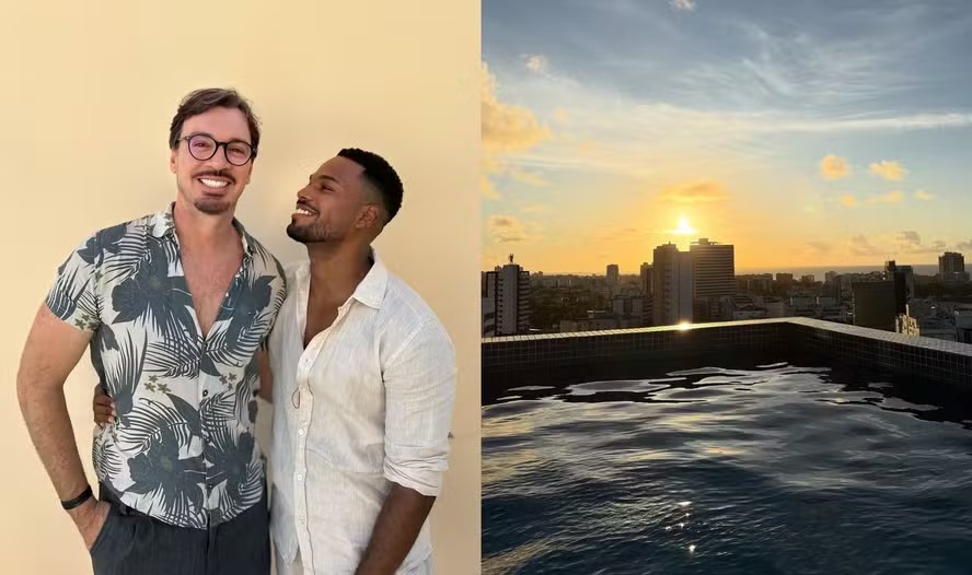 Presidente do Bahia comemora aniversário do namorado em sua cobertura em Salvador