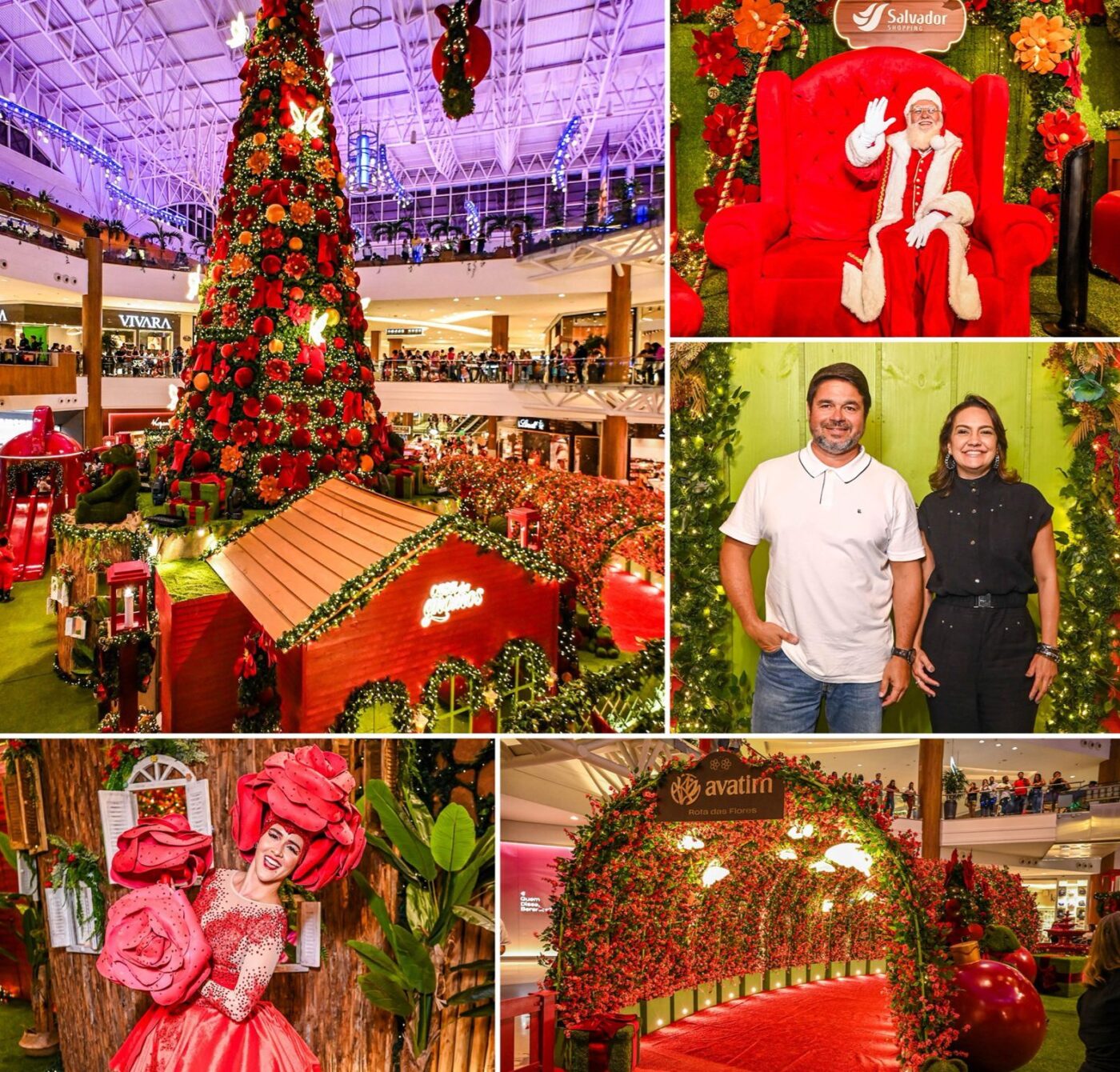 Salvador Shopping inaugura decoração de Natal com espetáculo e chegada do Papai Noel; veja fotos