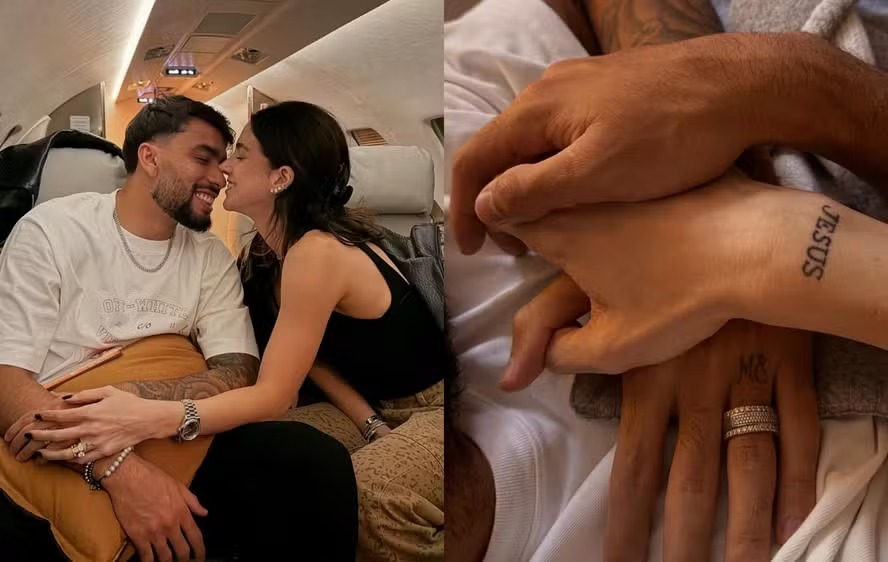 Esposa de Lucas Paquetá celebra sete anos de casamento com o jogador: ‘Nós sempre e pra sempre’