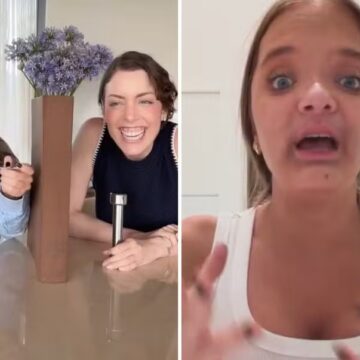 Rafa Justus prova ração de cachorro em brincadeira com Fabi Justus