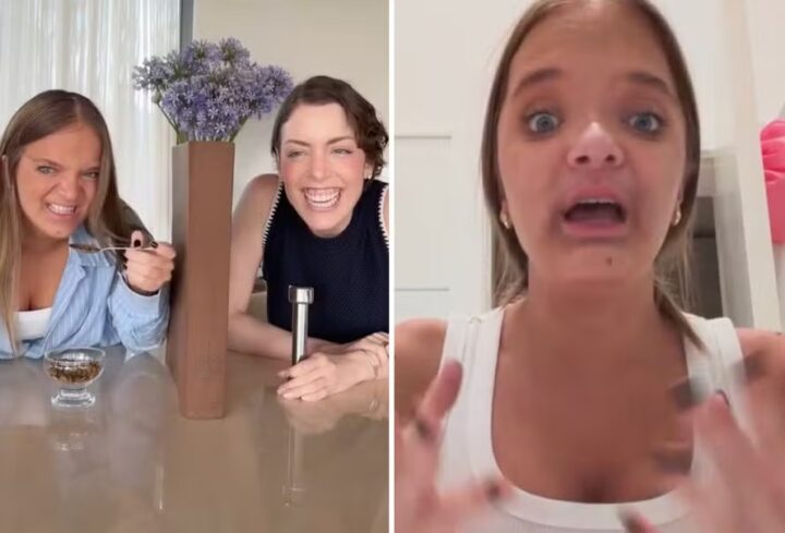 Rafa Justus prova ração de cachorro em brincadeira com Fabi Justus