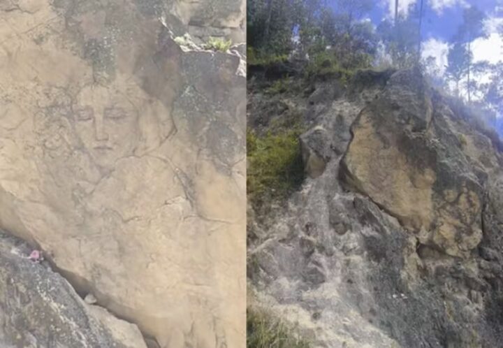 Imagem de ‘Virgem Maria’ aparece misteriosamente em montanha na Colômbia