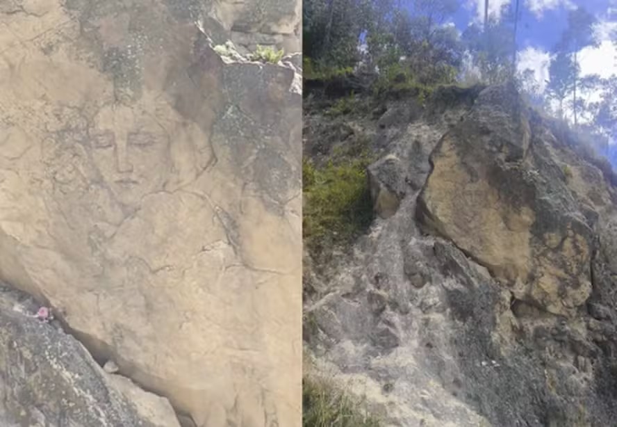Imagem de ‘Virgem Maria’ aparece misteriosamente em montanha na Colômbia