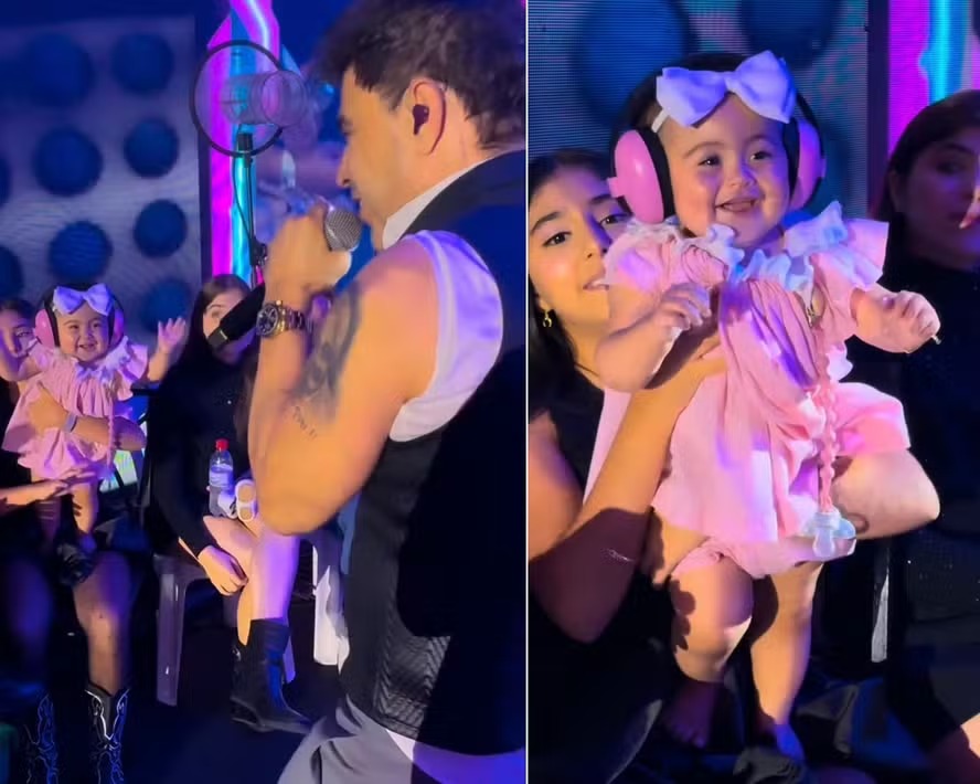 Filha de Zezé Di Camargo, Clara rouba a cena e encanta em show do pai; veja vídeo