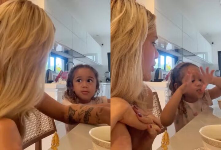 Filha de Karoline Lima relata ter visto ‘menino malvado’ e ‘coisa branca’ em casa: ‘Me deu um susto’