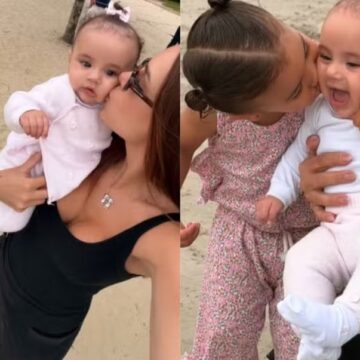 Show de fofura: Bruna Biancardi mostra Mavie e Mel se divertindo na praia