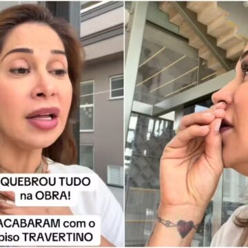 Maíra Cardi se revolta ao visitar obra e ver piso de R$ 2 milhões todo rachado: ‘Em choque’