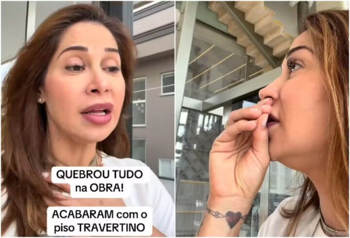 Maíra Cardi se revolta ao visitar obra e ver piso de R$ 2 milhões todo rachado: ‘Em choque’