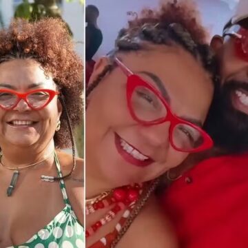 Viúva de Arlindo Cruz, Babi Cruz posa com namorado em noite de samba no Rio