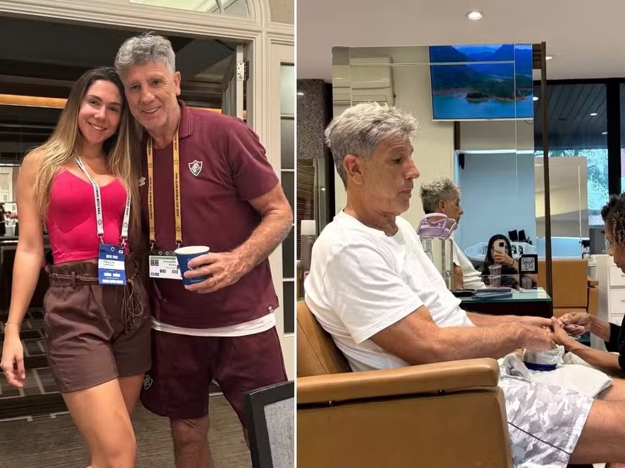 Filha leva Renato Gaúcho para fazer as unhas: ‘Bebê para cuidar’